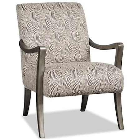 Upholstered Chair with Modern Exposed Wood Frame